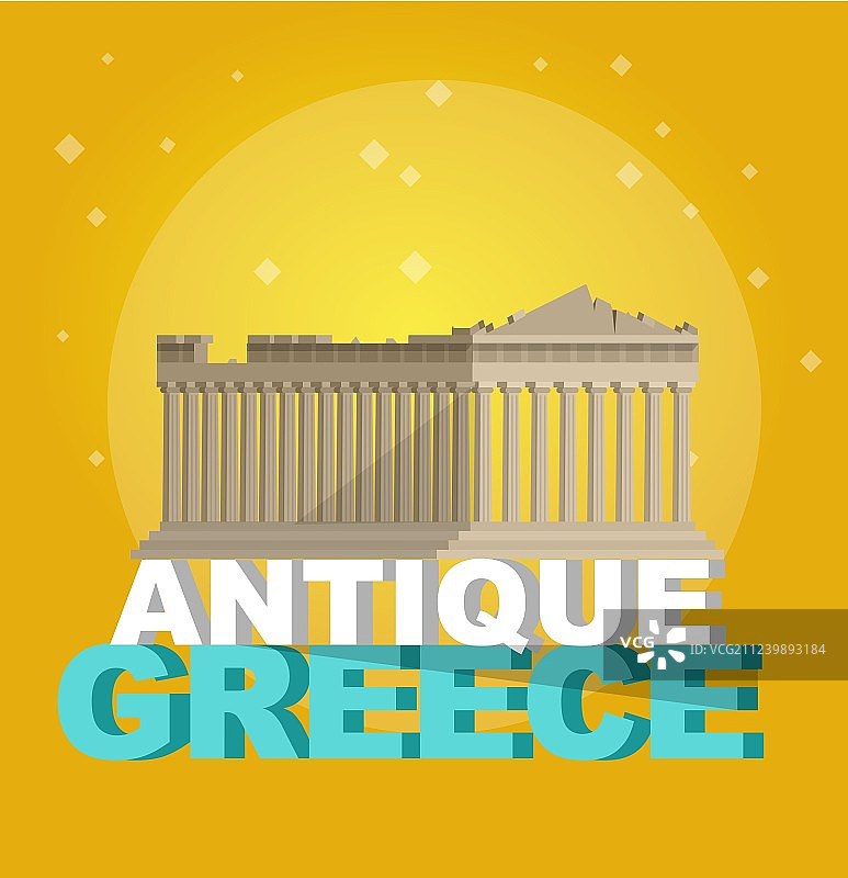 世界地标：帕特农神庙扁平设计图片素材