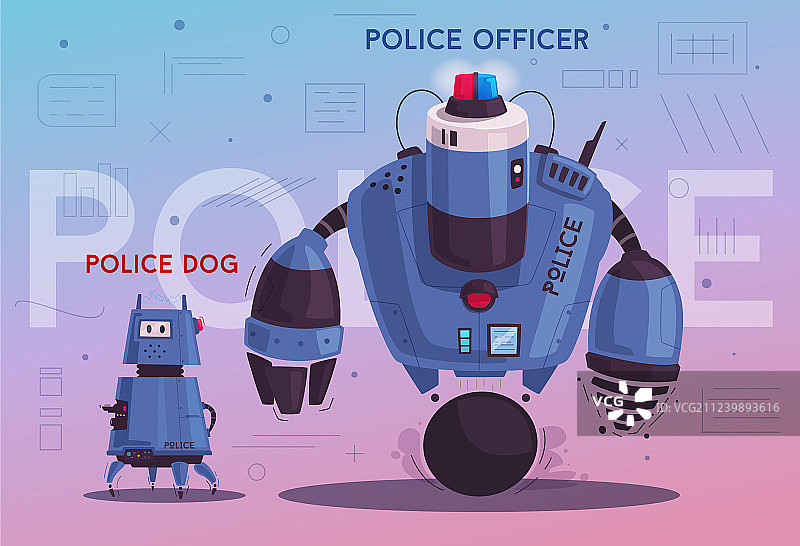 警用无人机巡逻机器人图片素材