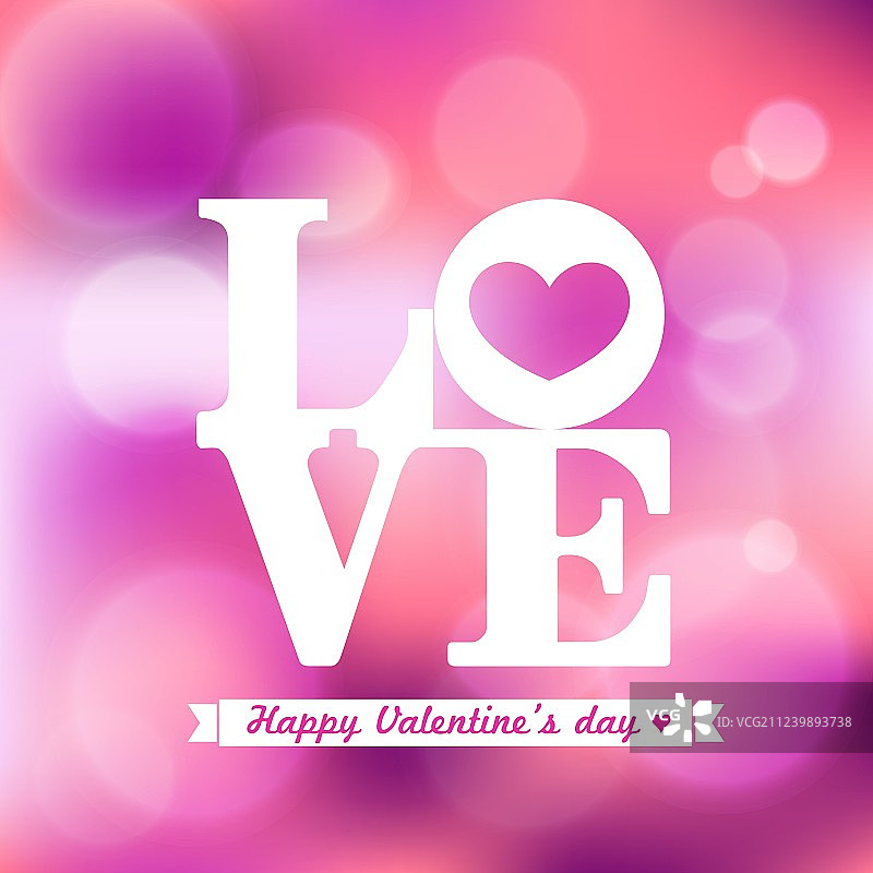 粉色散景背景上的LOVE字样情人节图片素材