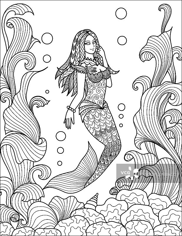 成人海底美人鱼游泳图片素材