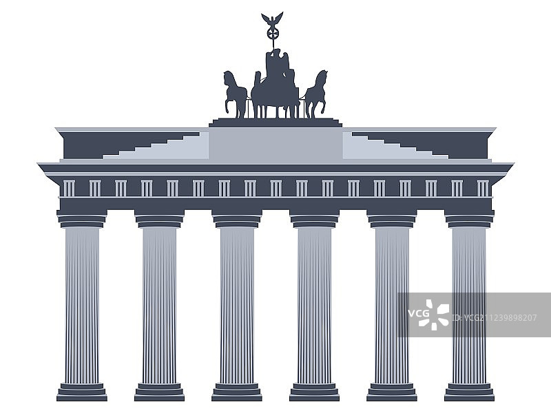 柏林勃兰登堡门，已隔离图片素材
