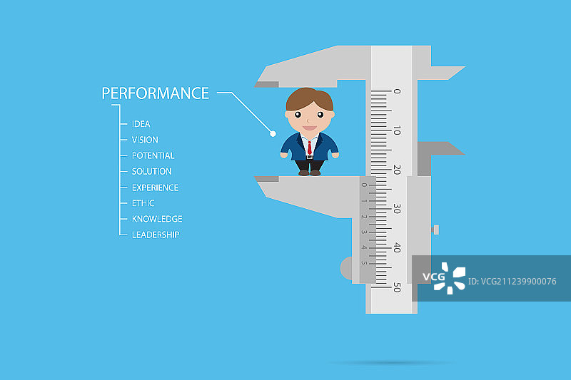 商人用游标卡尺测量图片素材