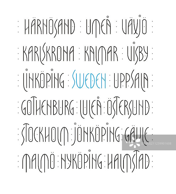 瑞典城市艺术字图片素材