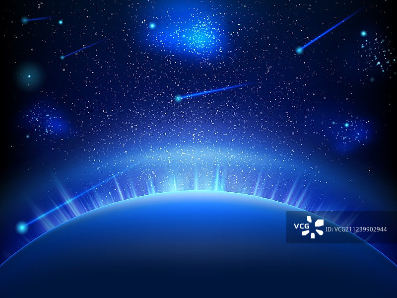 蓝色光晕宇宙背景EPS 10图片素材