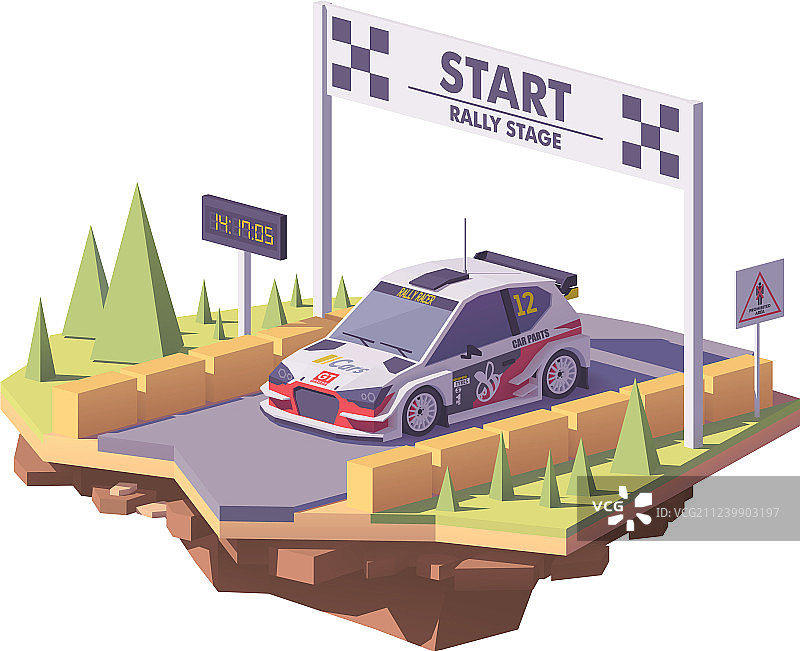 低多边形拉力赛车图片素材