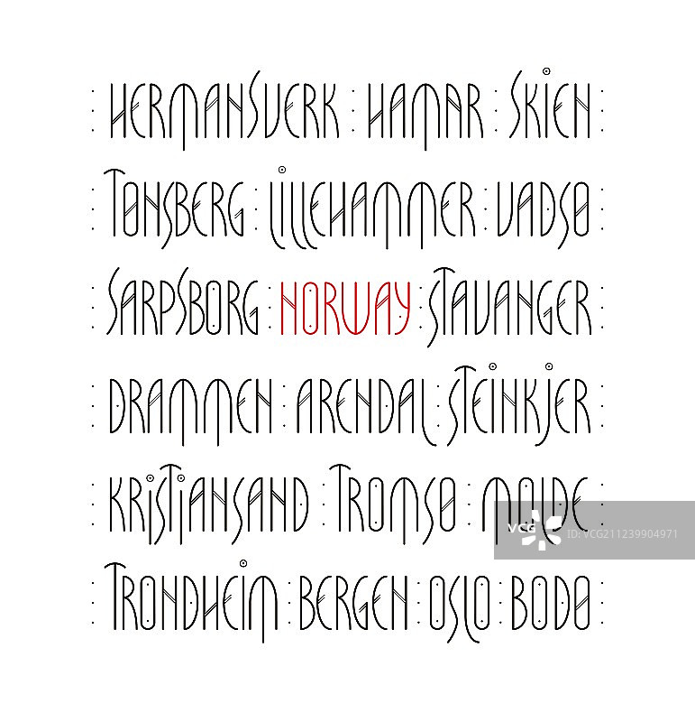 挪威城市艺术字图片素材