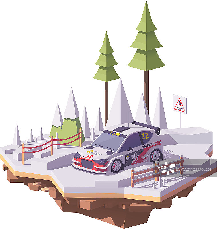 低多边形拉力赛车图片素材