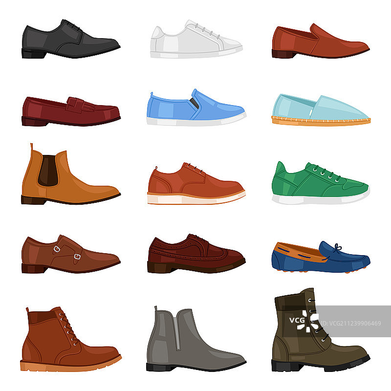 男士鞋子时尚男靴和经典款图片素材