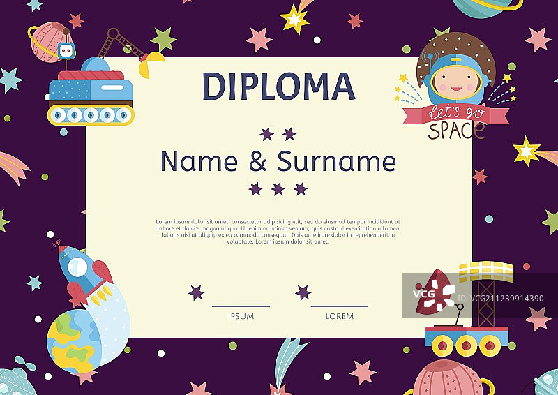 卡通文凭模板图片素材