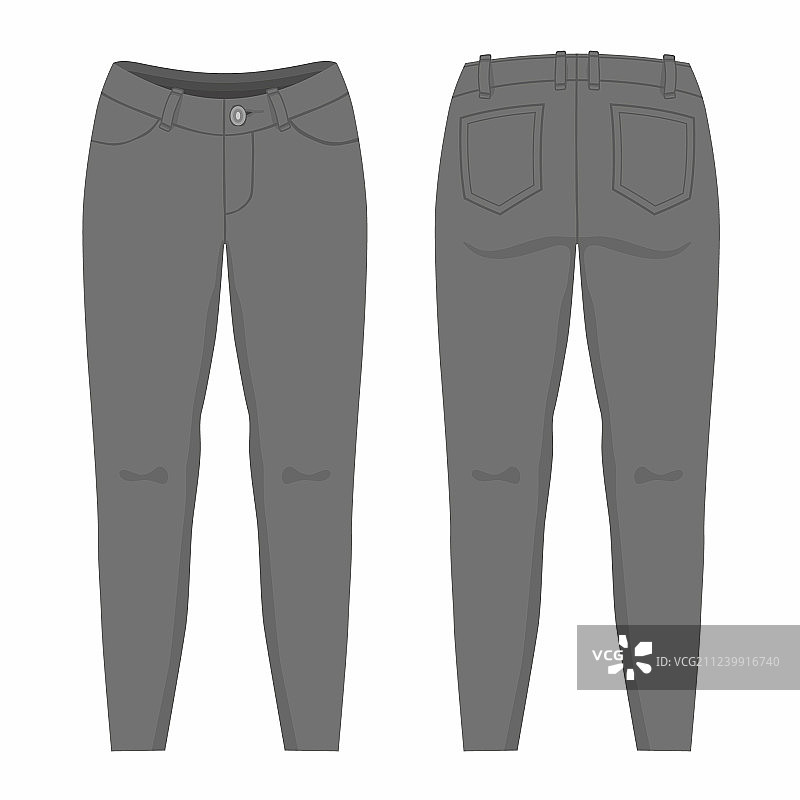 女士黑色牛仔裤图片素材