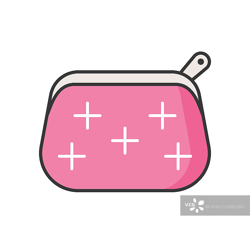 装满化妆品的化妆包轮廓图标图片素材