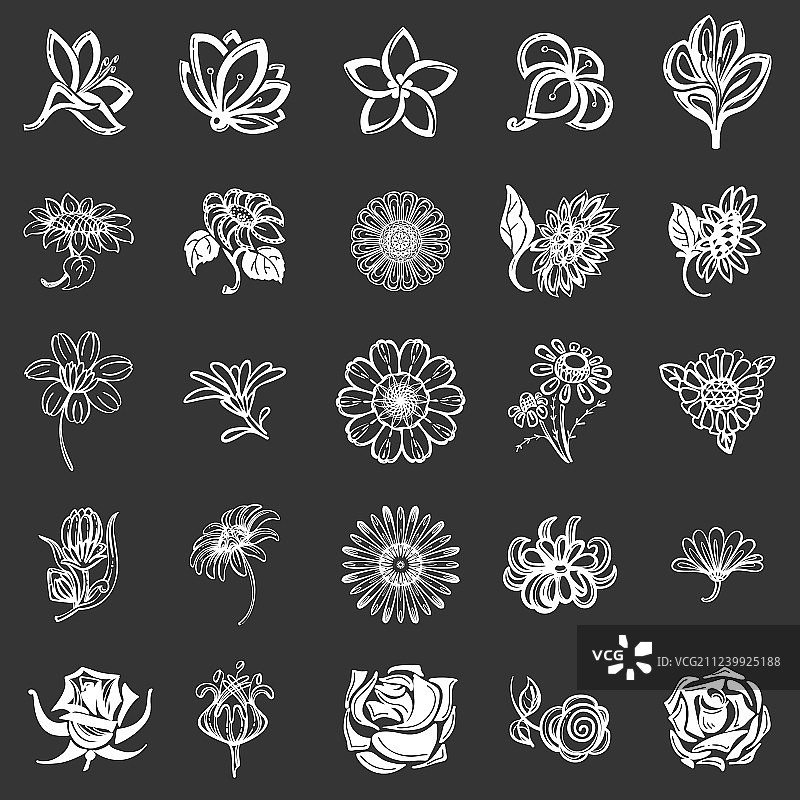 简约风格花朵图标集图片素材