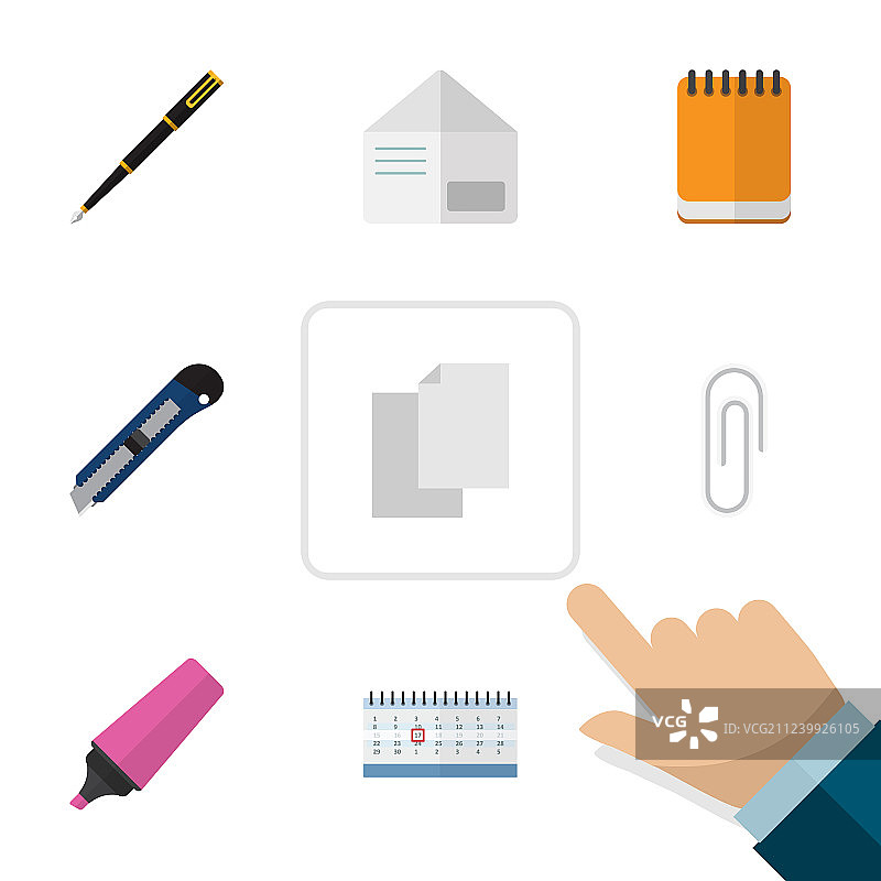 扁平风格笔尖日期块工具图标图片素材