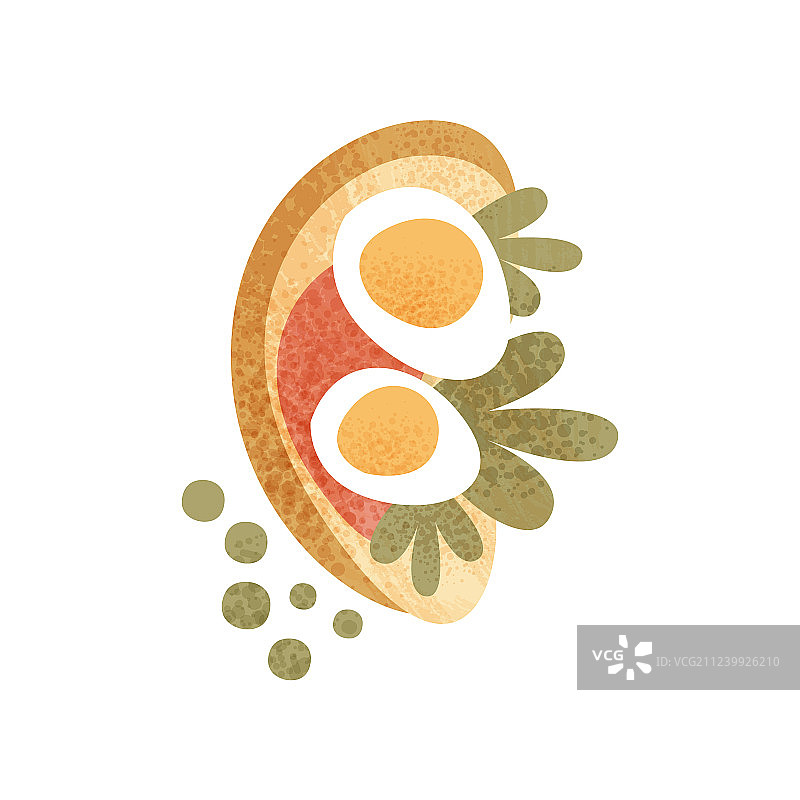 黑麦面包配煮鸡蛋红酱和蔬菜图片素材