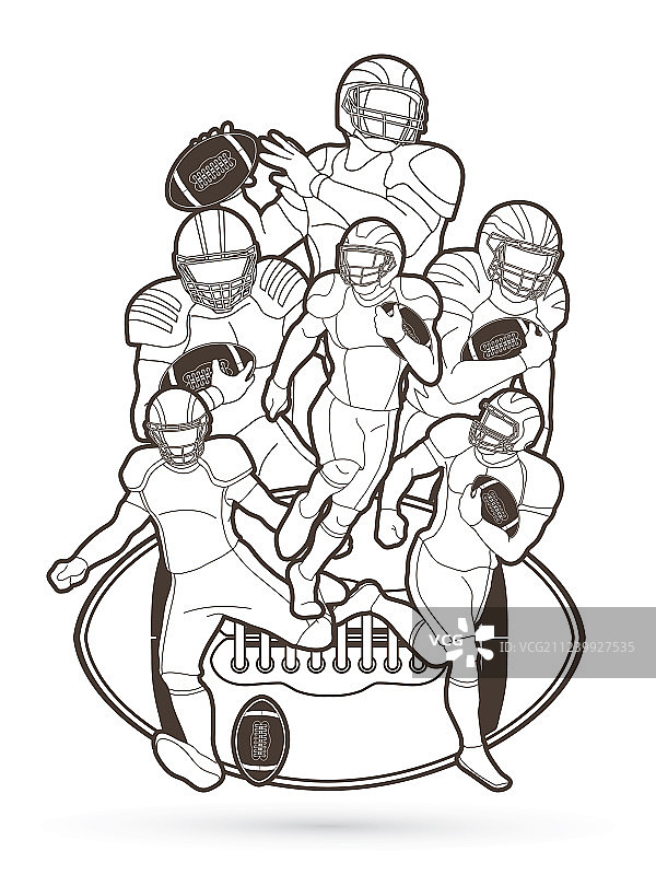 一群美式橄榄球运动员图片素材