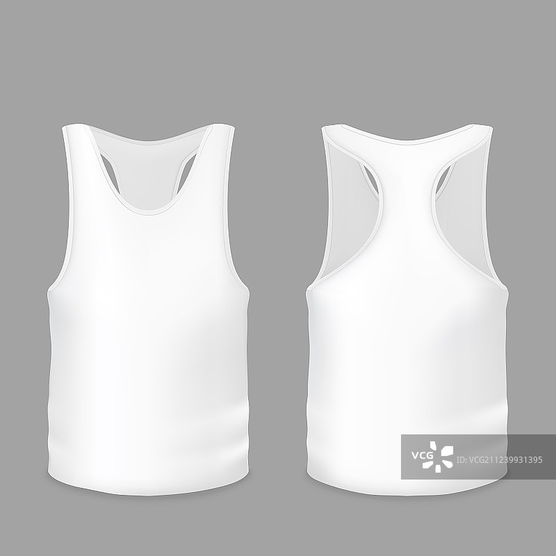 白色背心T恤模特图片素材