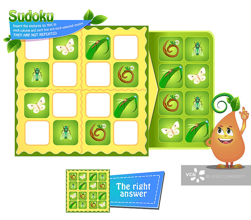 IQ数独游戏昆虫图案图片素材