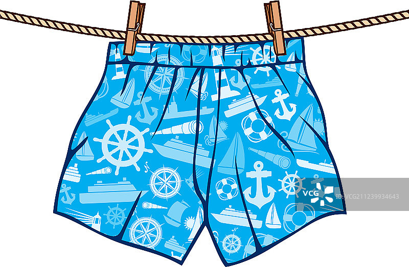 晾衣绳上挂着的拳击短裤图片素材