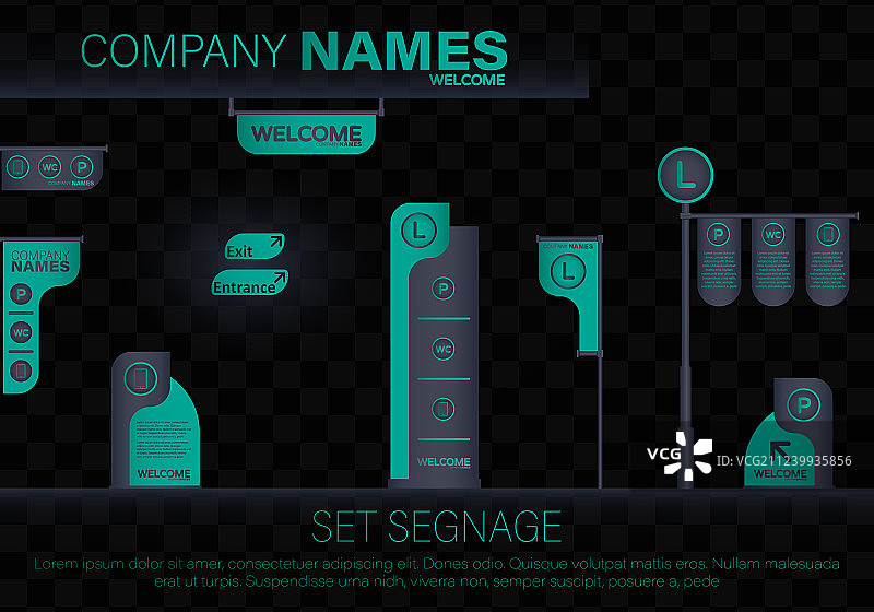 外部和内部标牌概念图片素材