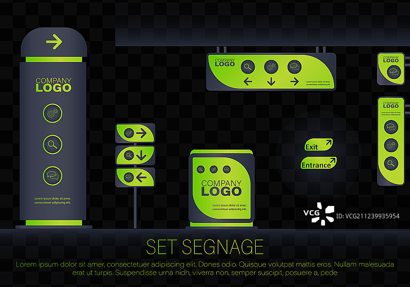 外部和内部标牌概念图片素材