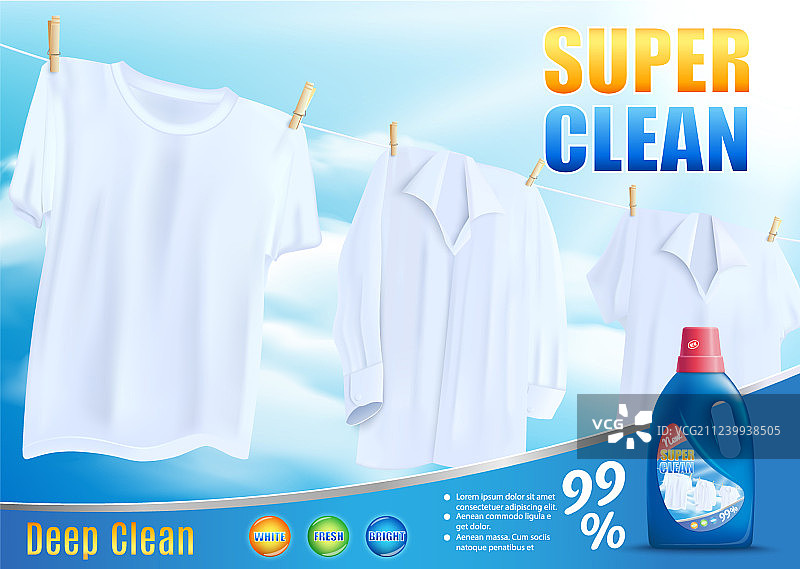 使用新型洗涤剂进行超级清洁洗涤图片素材