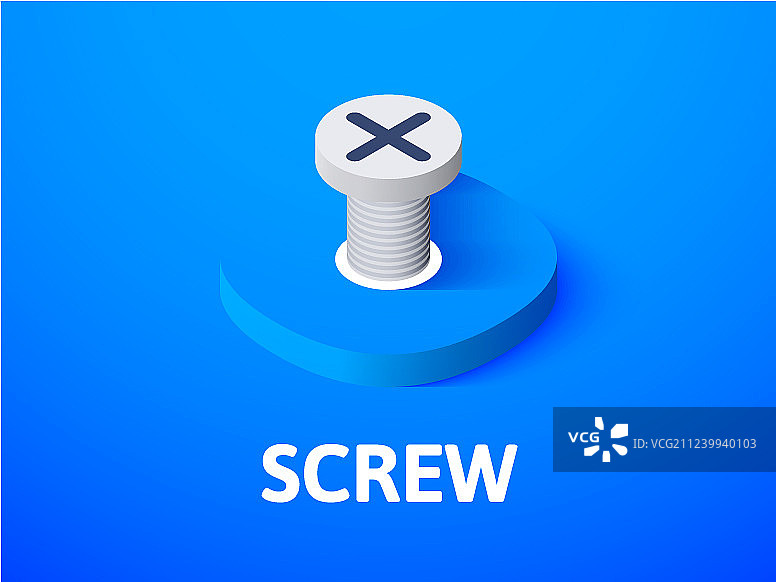 彩色背景上孤立的螺丝2.5D图标图片素材