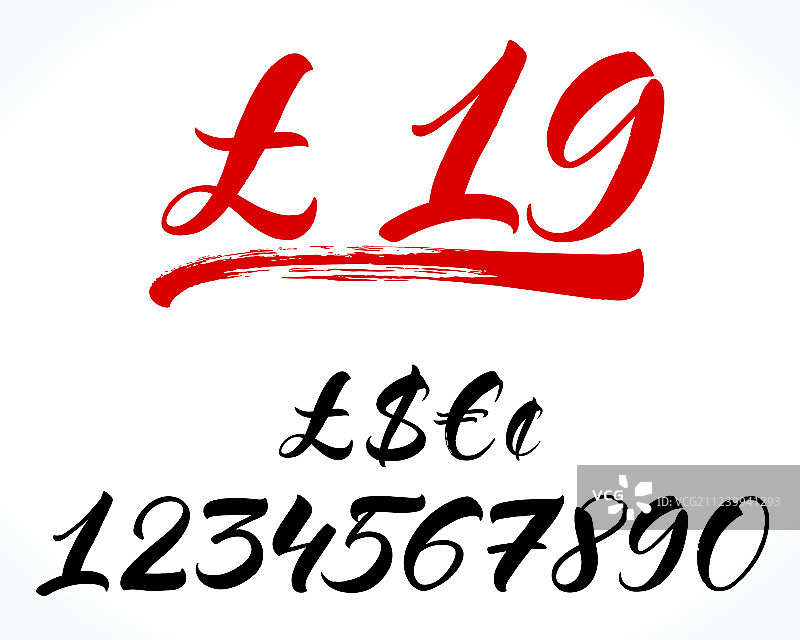 数字和货币字母图片素材