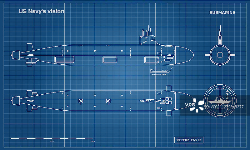 潜艇军舰蓝图图片素材