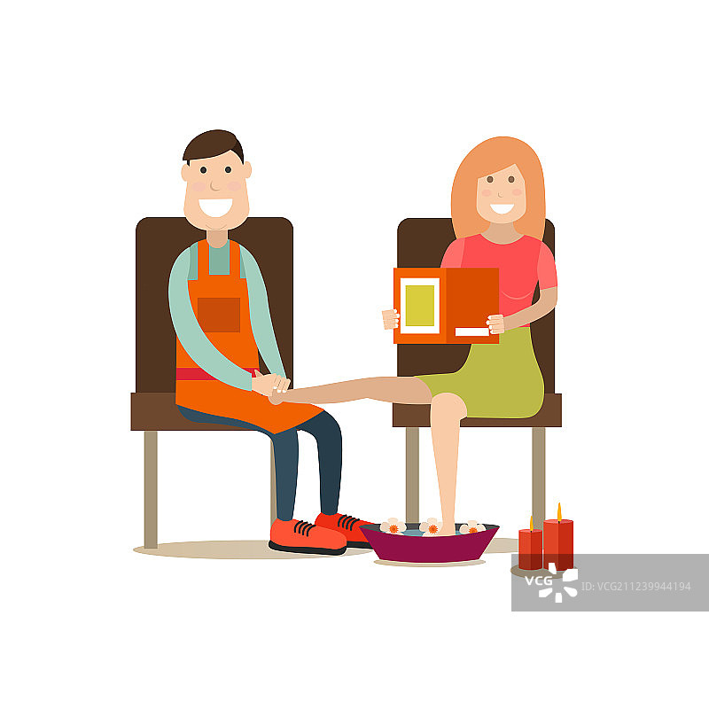 扁平风格的SPA人物概念图片素材