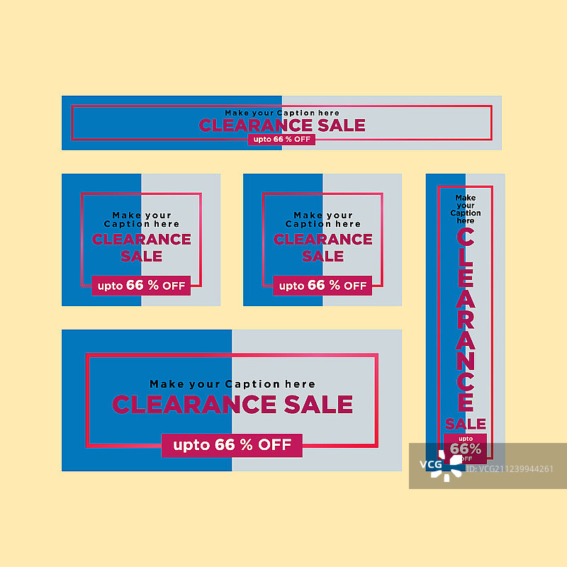 蓝色清仓促销banner合集图片素材