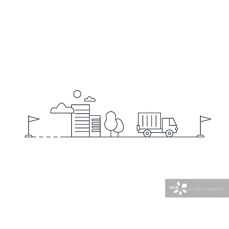 物流公司卡车配送图片素材