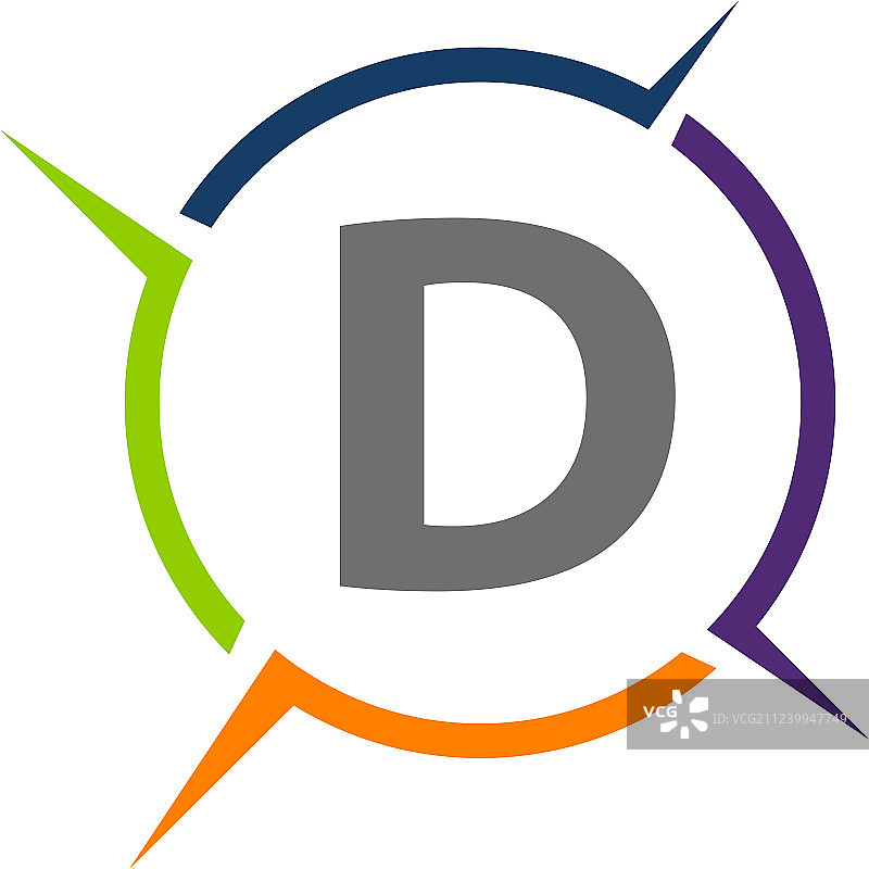 协同解决方案流程字母D图片素材