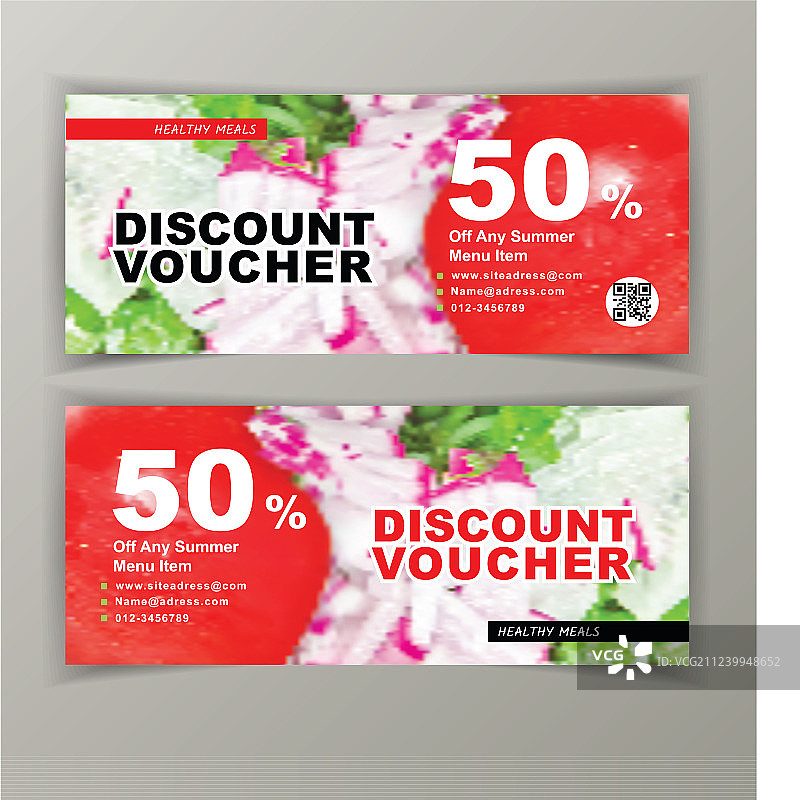 沙拉优惠券模版图片素材