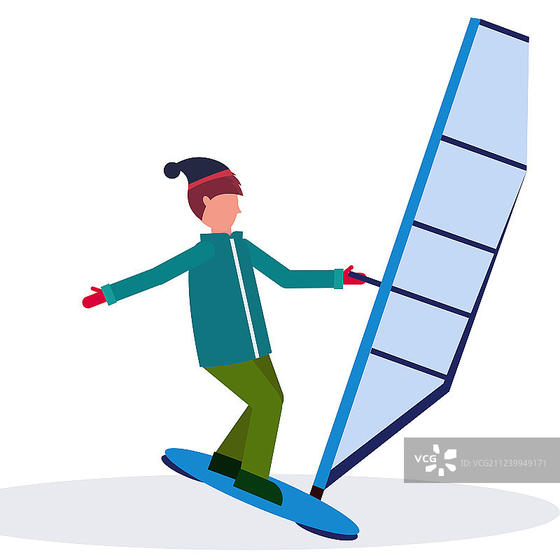 男人玩帆板图片素材