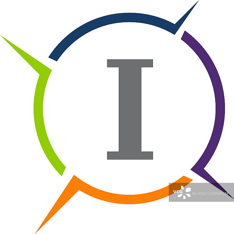 协同解决方案流程字母I图片素材