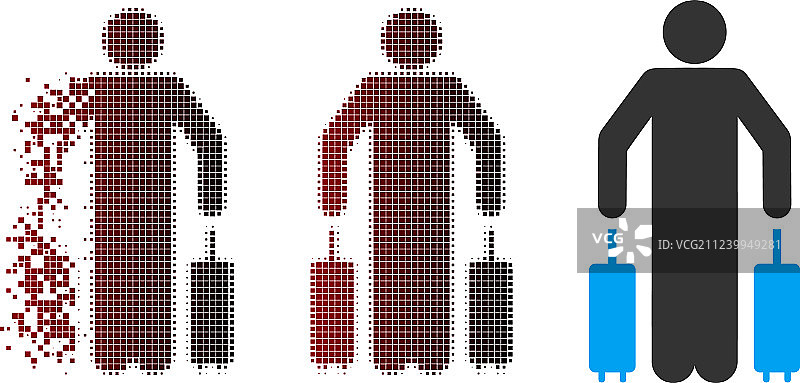 像素点乘客行李图标图片素材