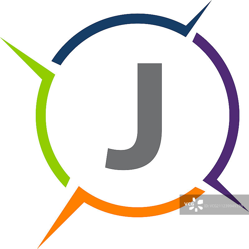 协同解决方案流程字母J图片素材