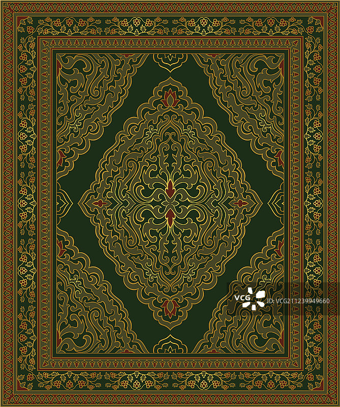 绿色东方地毯图片素材