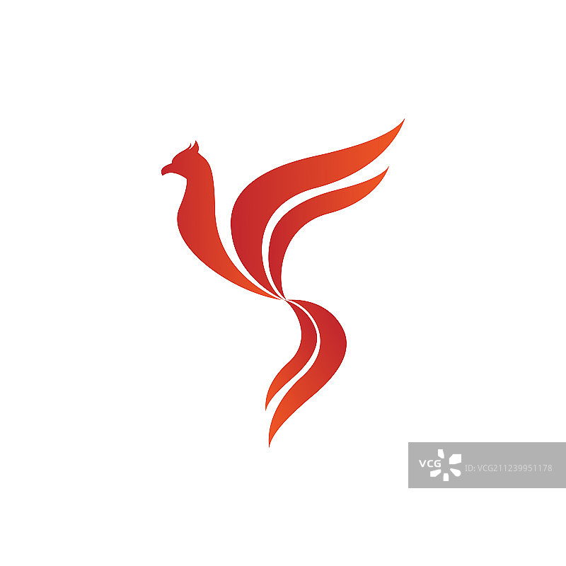 飞鸟造型火焰元素标志图片素材