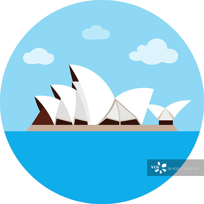 卡通风格悉尼歌剧院图标图片素材