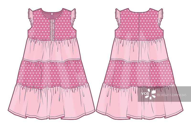 夏季粉色连衣裙图片素材