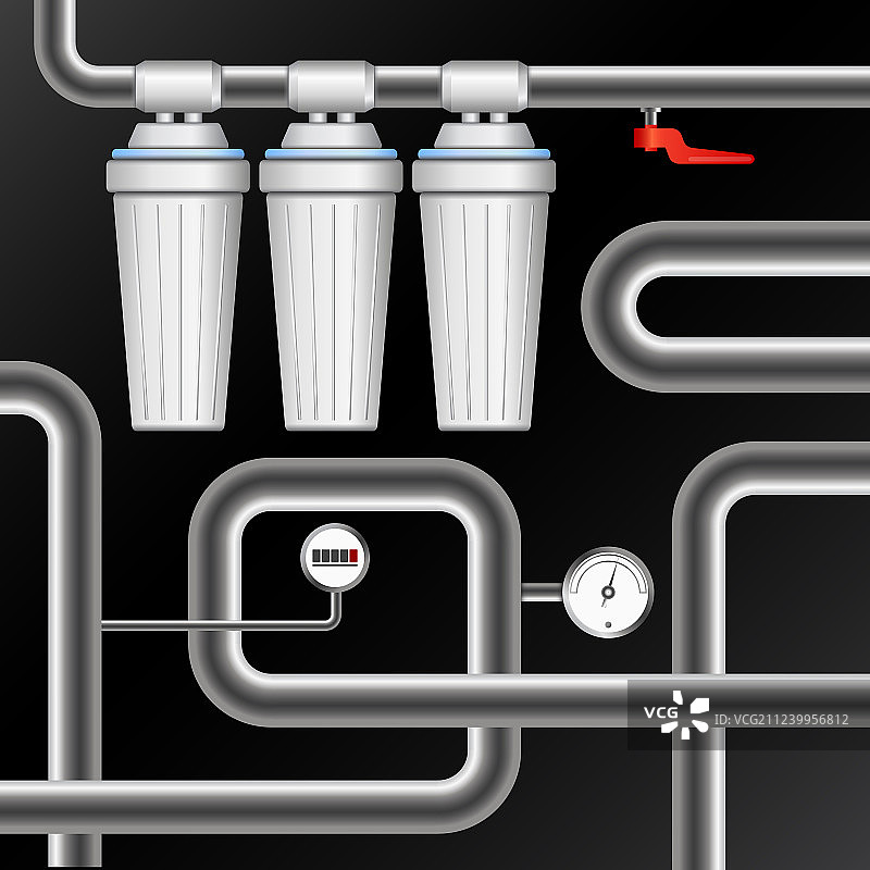 水净化和管道过滤器图片素材