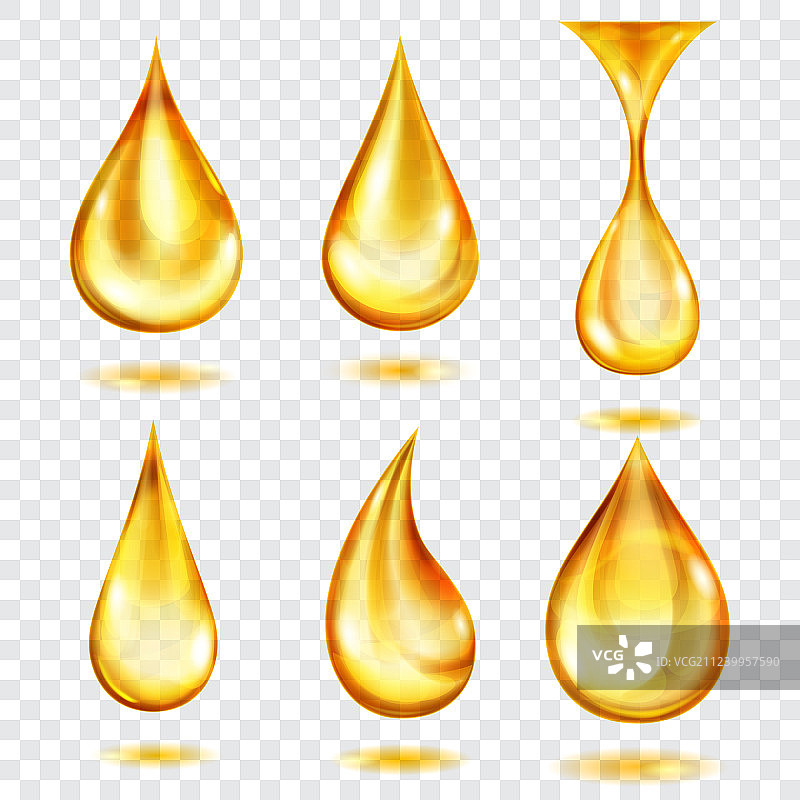 半透明黄色水滴图片素材