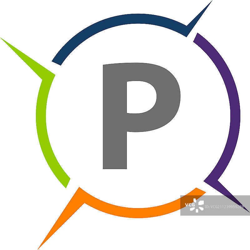 协同解决方案流程字母P图片素材