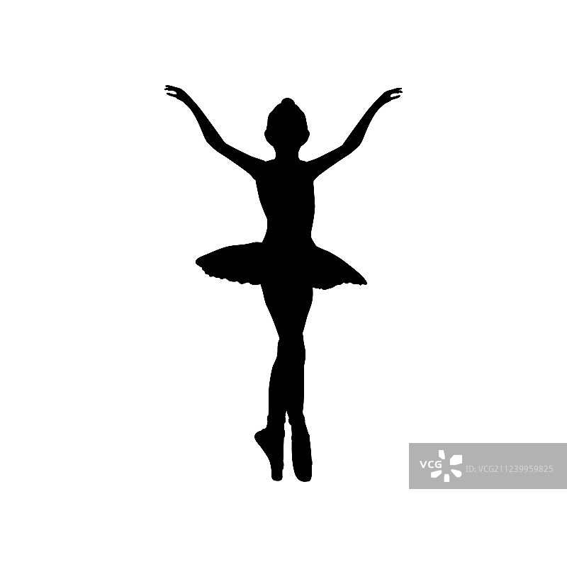 女孩芭蕾舞剪影图片素材