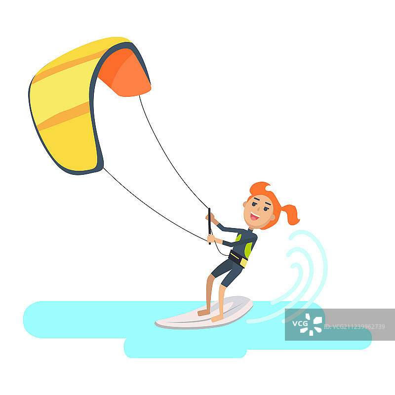 女人参加西班牙风筝冲浪节图片素材