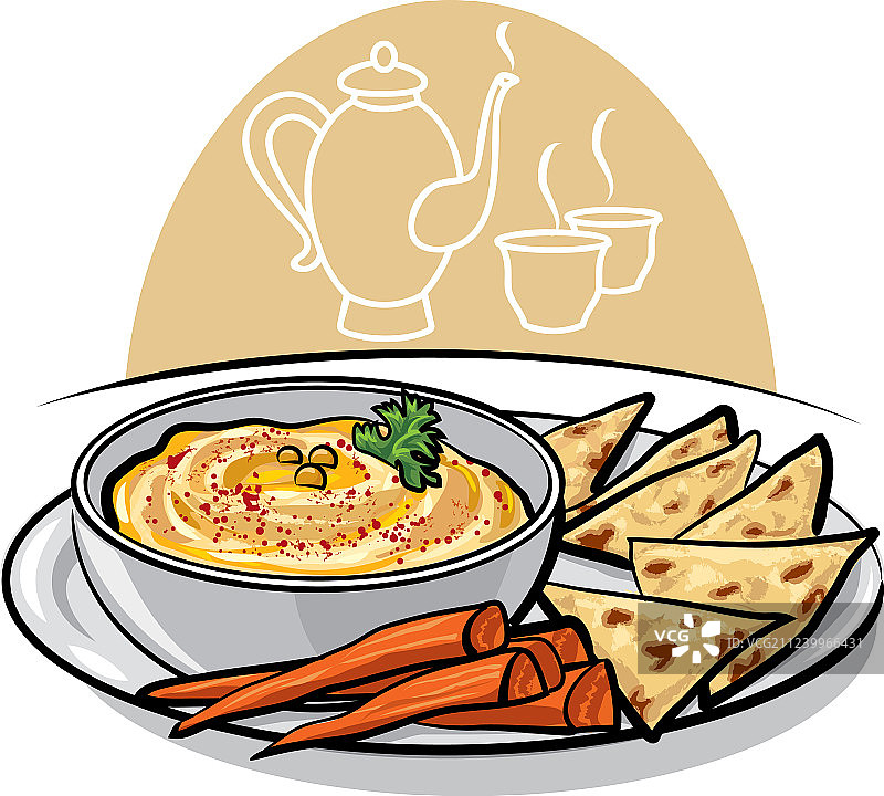 东方菜肴鹰嘴豆泥图片素材