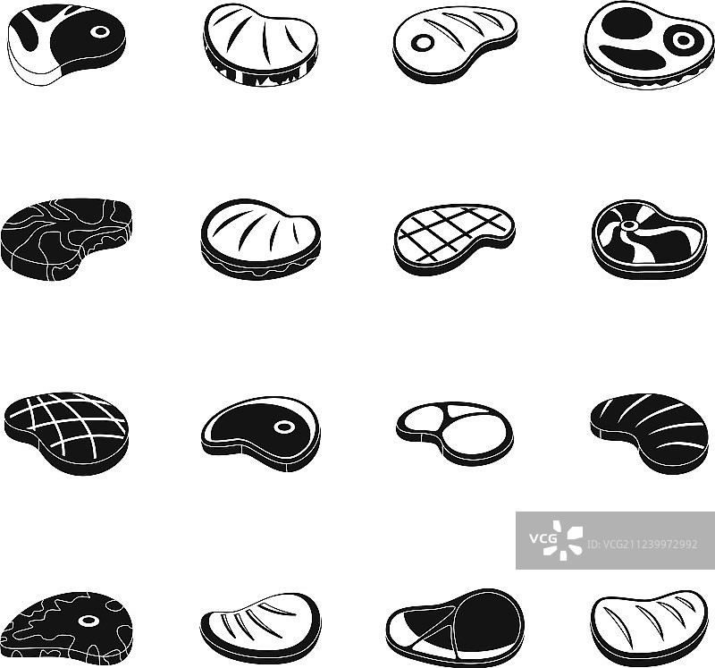 牛排晚餐烤牛肉图标简约风格图片素材