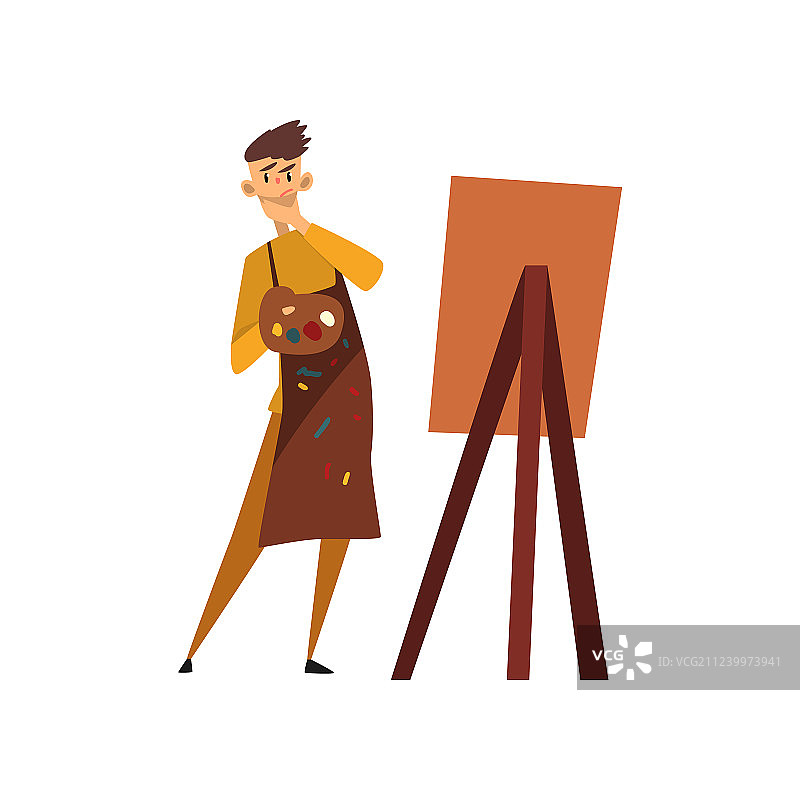 围着围裙的男人艺术家图片素材