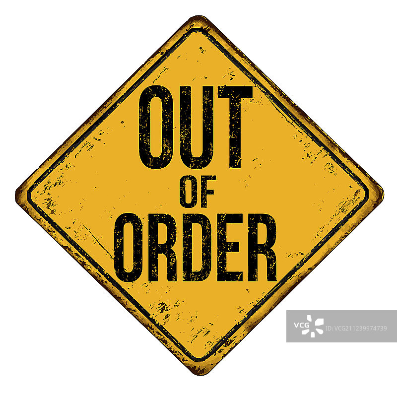 老式生锈故障金属牌图片素材